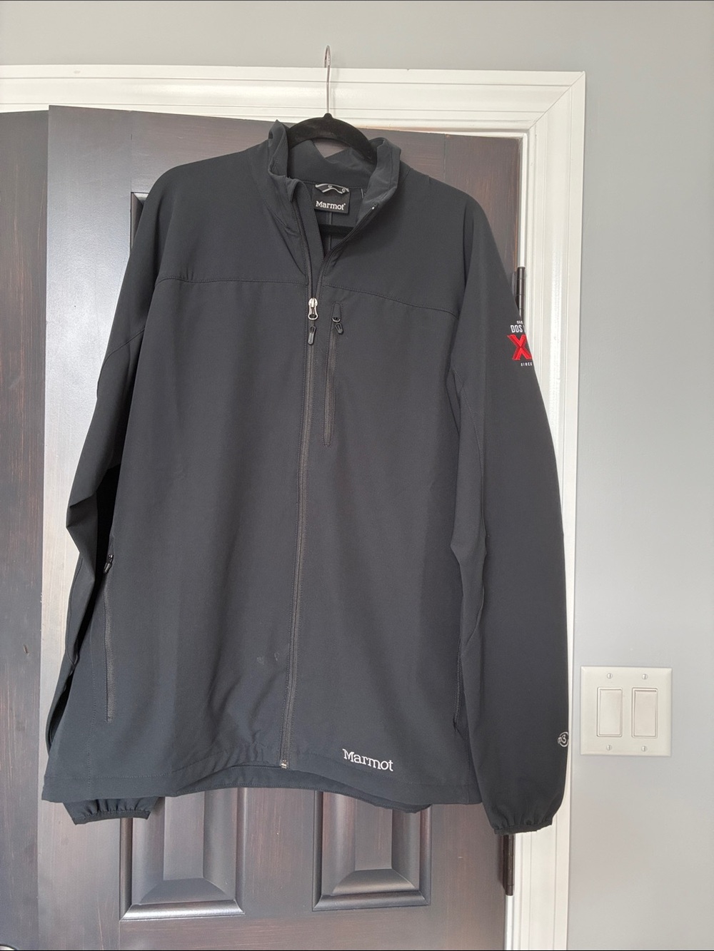 Dos Equis Black Lightweight Softshell Jacket with Chest Zip